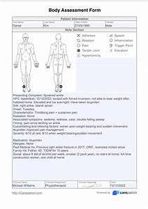 Body Assessment Form Example Free Pdf Download
