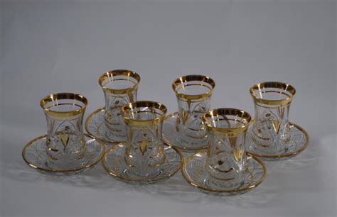 Turkish Cut Glass Arabian Tea Set Gi440 Alhannah Islamic Clothing