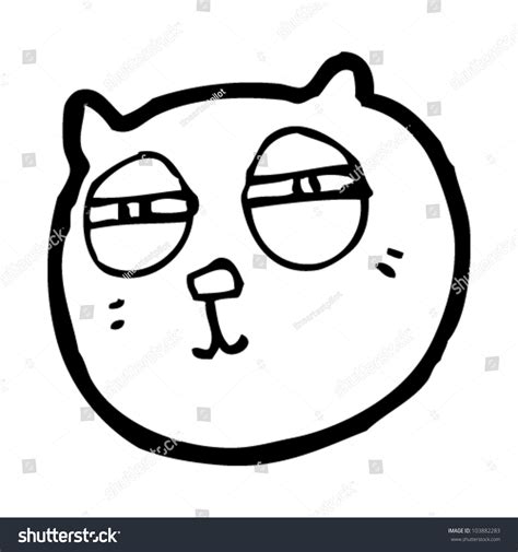 Cartoon Funny Cat Face Stock Vector Illustration 103882283 Shutterstock