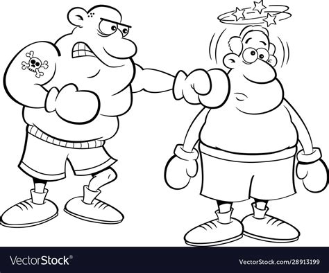 Boxer Punching Another Boxer In A Fight Royalty Free Vector