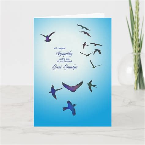 Loss Of Great Grandpa Sympathy Card Flying Birds Card