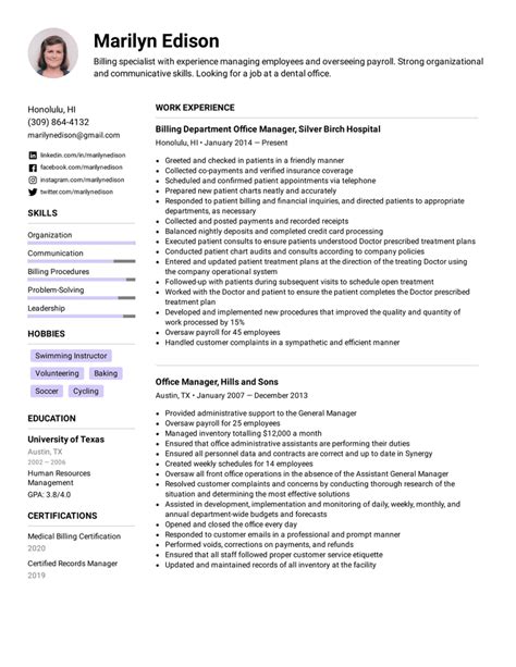Office Manager Resume Example Writing Tips For