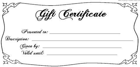 Printable Customizable Gift Certificate Template Free Printable Templates