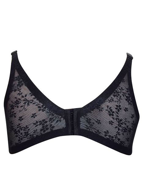 George G3orge Black Mesh Overlay Total Support Wired Full Cup Bra