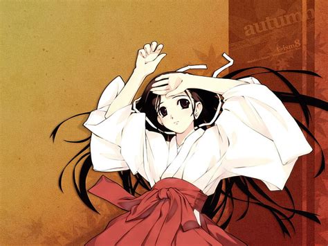 HD Wallpaper Murakami Suigun Miko Girl Brunette Kimono Disguise