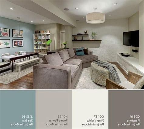 10 basement paint colors to liven up a dark room. Basement Color Palette. Great color palette for basement ...