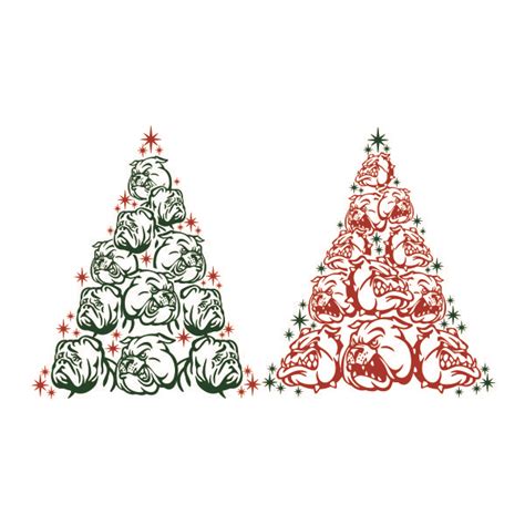 Download Bull Dog Christmas Tree Cuttable Design