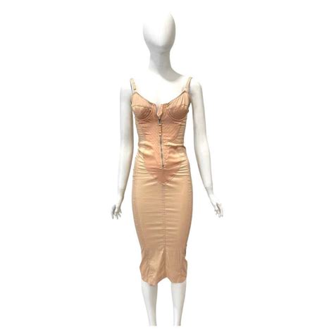 1990s Jean Paul Gaultier Nude Stretch Slip Dress For Sale At 1stdibs