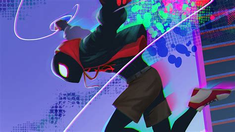 Miles Morales Jump 4k Wallpaper