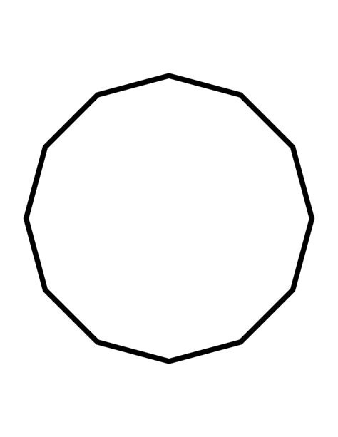 Flashcard of a polygon with twelve equal sides | ClipArt ETC
