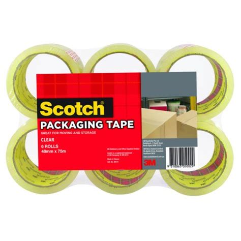 Packaging Tape Scotch 400 48mm X 75m Clear Pack Of 6 Skout