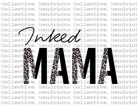 Black And Leopard Inked Mama PNG Etsy