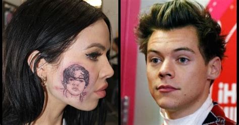 Singer Kelsy Karter Gets Harry Styles Face Tattooed On Her Cheek As A