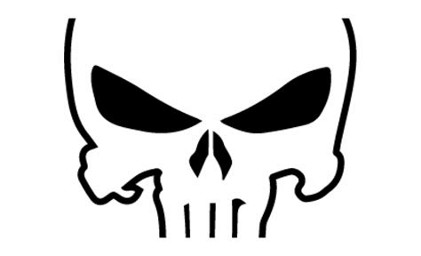 Skull Clipart Black And White White Punisher Skull Transparent Png