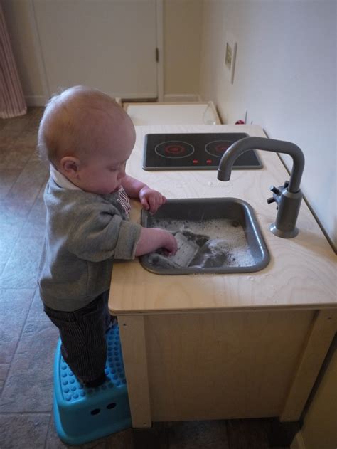 Practical Life Activities 12 Months Washing Dishes In His Kitchen