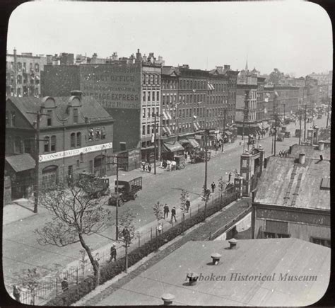 1915 Photograph Of Downtown Hoboken River Street Looking North From