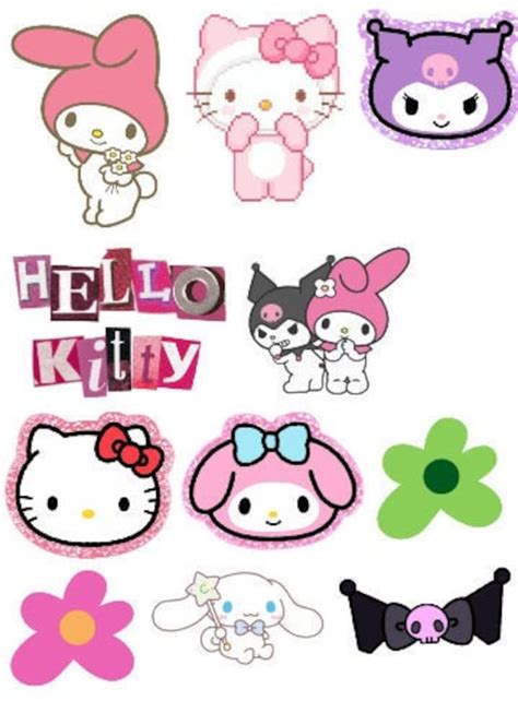 Hello Kitty Sanrio Stickers Impermeable Etsy México