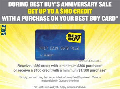 But the best credit card for you will vary based on your spending habits and financial goals. Canadian Daily Deals: Best Buy Canada: Receive $50 Credit ...