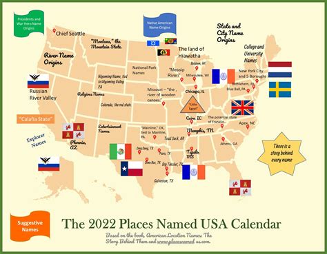 2022 Places Named Calendar Of The United States Etsy