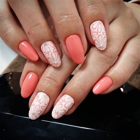 The 110 Best Peach Colored Nails Дизайнерские ногти Розовые ногти