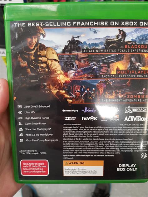 Bo4 Xbox One Back Cover Blackops4