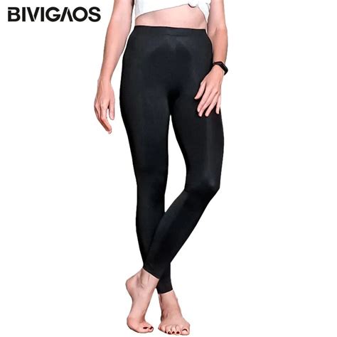 Bivigaos New Ice Silk Leggings Spring Summer Thin Sport Workout Leggings High Stretch Silky