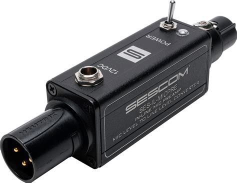 Sescom Il Micpre Active Inline Xlr Microphone Preamplifier With Power