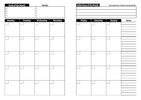 Monthly Planner Free Printable Template Pdf Sortoutmylife