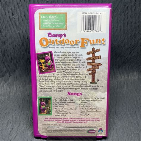 Barneys Outdoor Fun Vhs Tape Never Seen On Tv Min Barney Friends Ebay