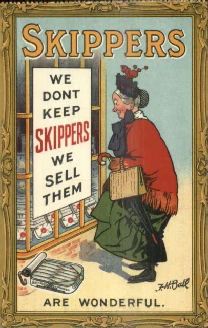 Skippers Sardine Old Woman Shopping Jh Ball Great Artcolor Overprint