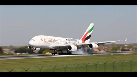 Rare Emirates A380 Real Madrid Livery Brussels Airport Youtube