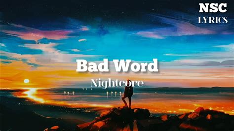 Nightcore Panicland Bad Word Lyrics Youtube