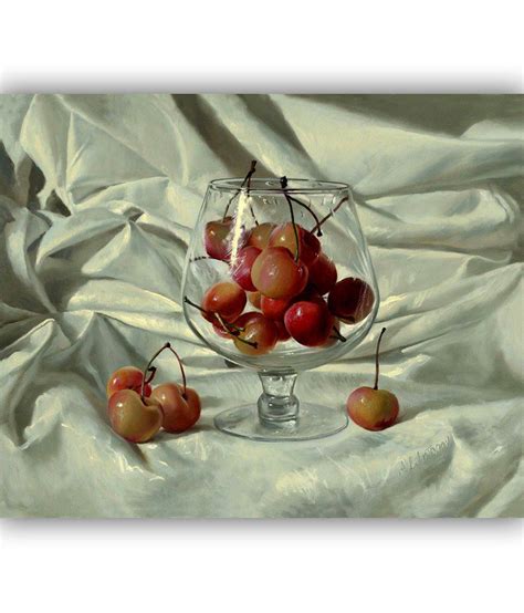 Vitalwalls Cherries Oil On Canvas By Alexei Antonov Premium Canvas
