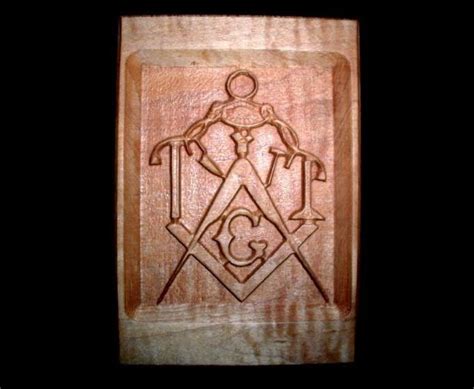 Beautiful Masonic Carved Wood Vintage Cable Tow And Symbols Plaque