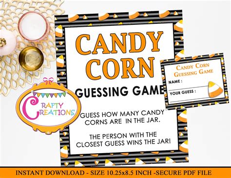 Instant Download Candy Corn Guessing Game Printable Etsy