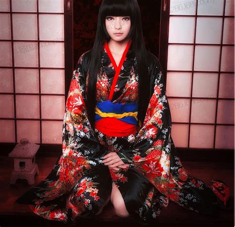 hot anime hell girl enma ai party hallowmas uniform kimono cosplay costume s xxl free shipping