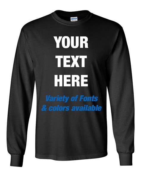 Custom Long Sleeve Shirts Personalized Add Your Own Text Etsy