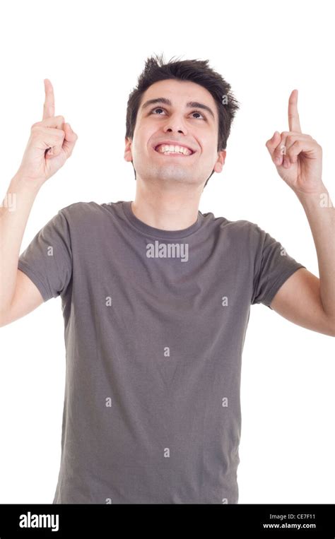 Man Pointing Up Stock Photo Alamy