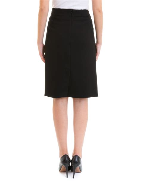 Emporio Armani Rear Vent Pencil Skirt Knee Length Skirts And Midi