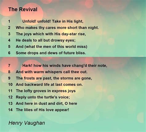 The Revival The Revival Poem By Henry Vaughan