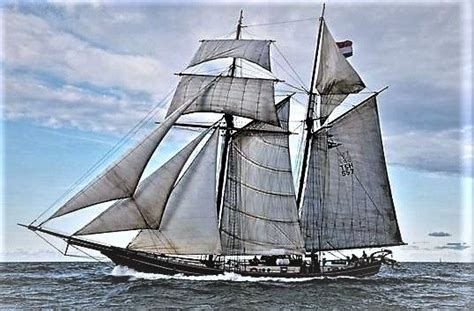 Two Masted Topsail Schooner Jacob Meindert Old Sailing Ships