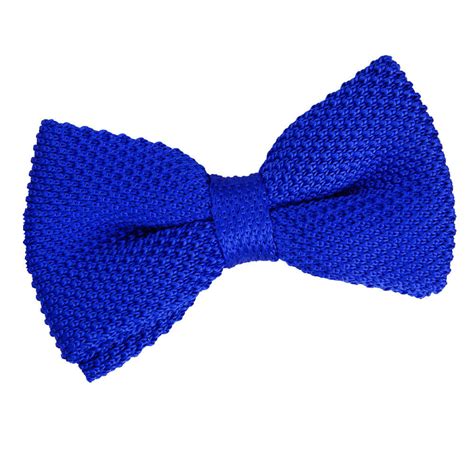 Mens Knitted Royal Blue Bow Tie