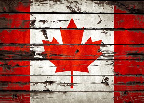 Awkward Styles Canadian Flag Canvas Art Retro Rustic Style Art Canadian