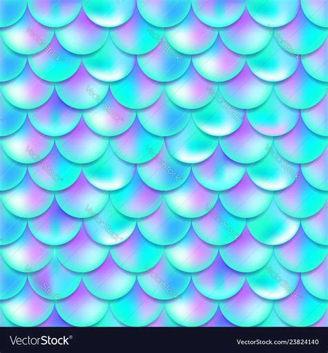 Magic mermaid bright pink color scales watercolor fish squame background. Pearl purple and blue mermaid scales seamless Vector Image