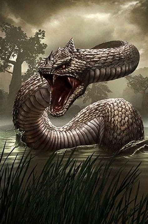 Pin By Robert K On Fantasy Snake Art Snake Monster Fantasy Monster