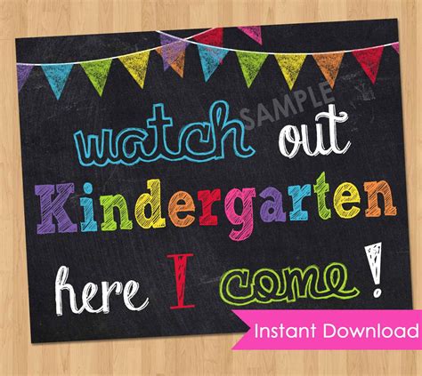 First Day Of Kindergarten Sign Template