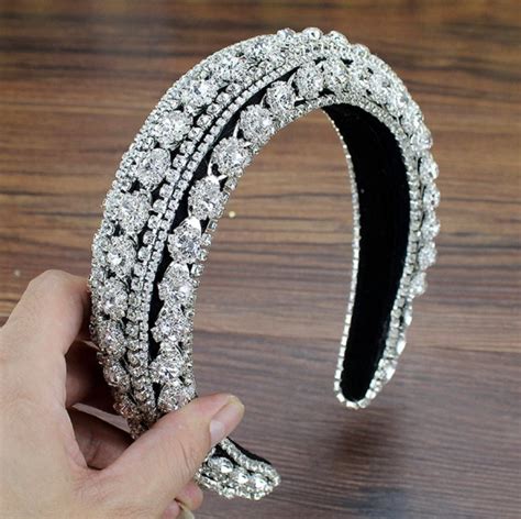 Handmade Bling Headband Crystal Beaded Headband Rhinestone Etsy