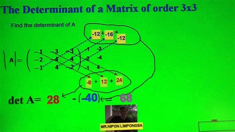 Return to the original 3x3 matrix, with the row or column you circled earlier. determinant of matrix 3x3(ดีเทอร์มิแนน ขนาด3x3) PART 1 ...