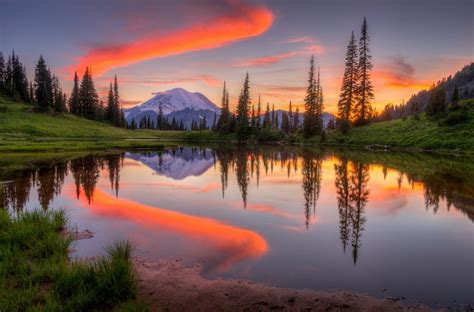 4k Lake Mountains Sunrises And Sunsets Sky Scenery Hd Wallpaper