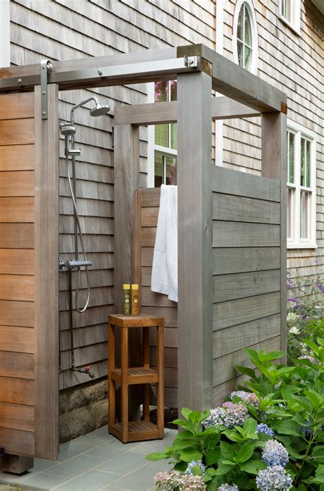 Sandy House Outdoor Shower Beach Style Patio Boston By Lda Architecture And Interiors